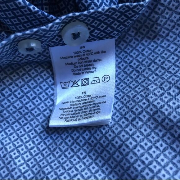 TM LEWIN SHIRT, BUTTON Down, Blue Size 16/34 - Picture 4 of 7